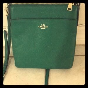 2017 coach green leather cross body bag.